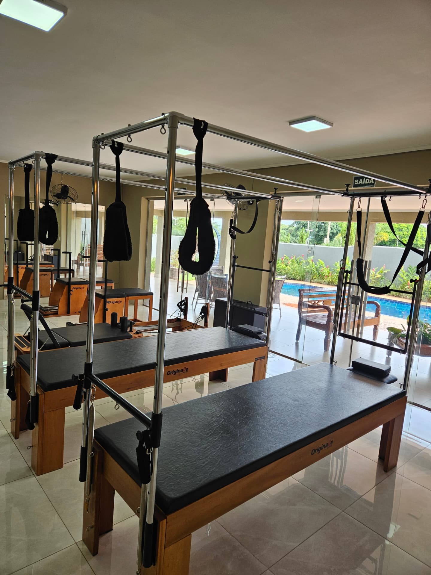 Detalhe de equipamento de Pilates do Studio